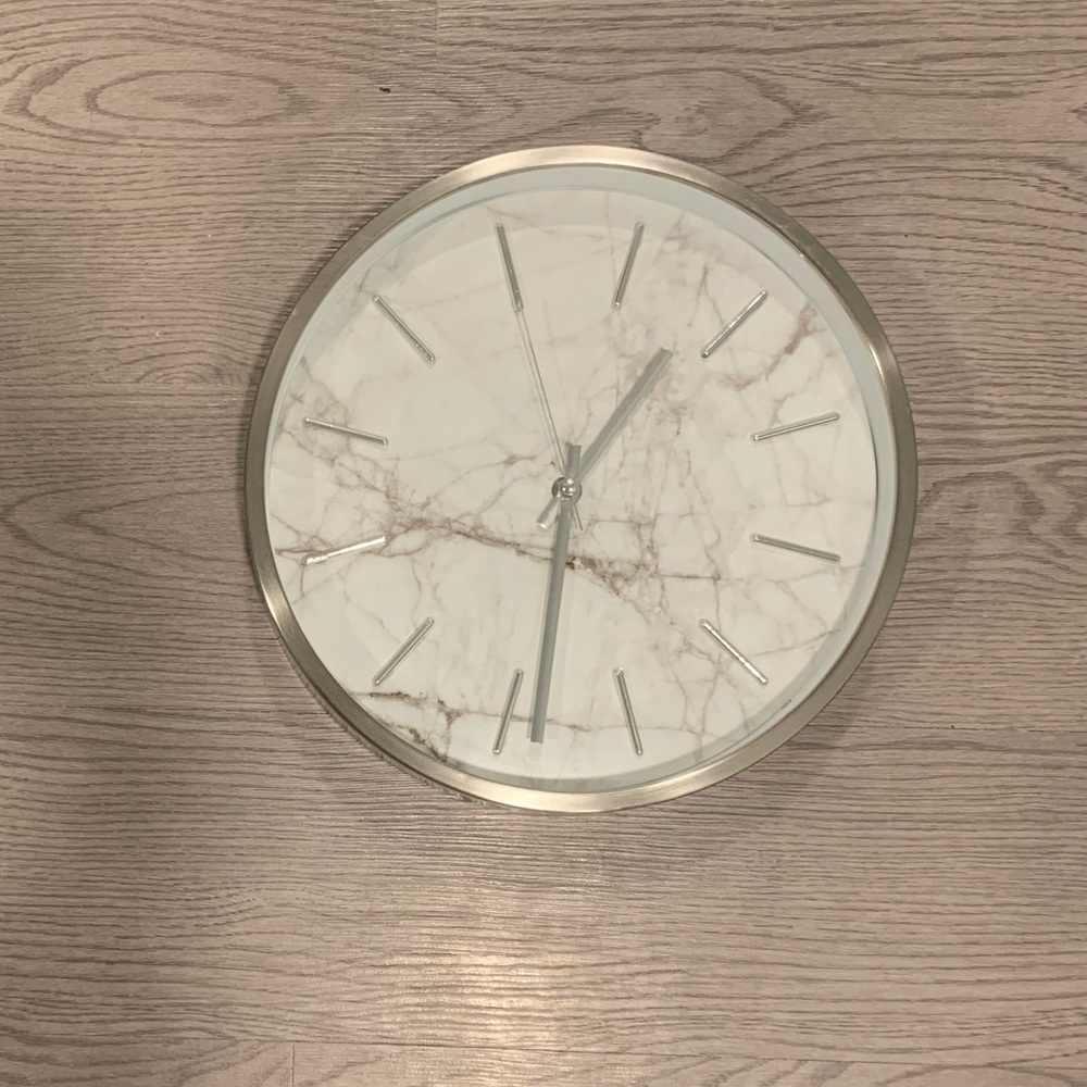 Marbled wall clock, size 11.5” by 11.5”, home decor, AA battery will be included